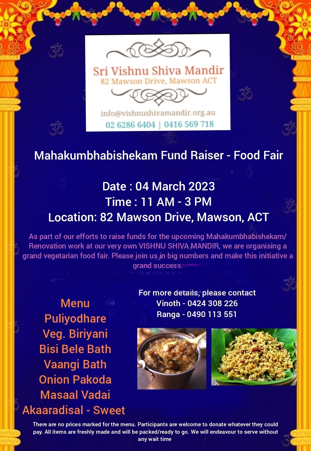 MAHAKUMBHABHSHEKAM Fund Raiser - Food Fair 4 March