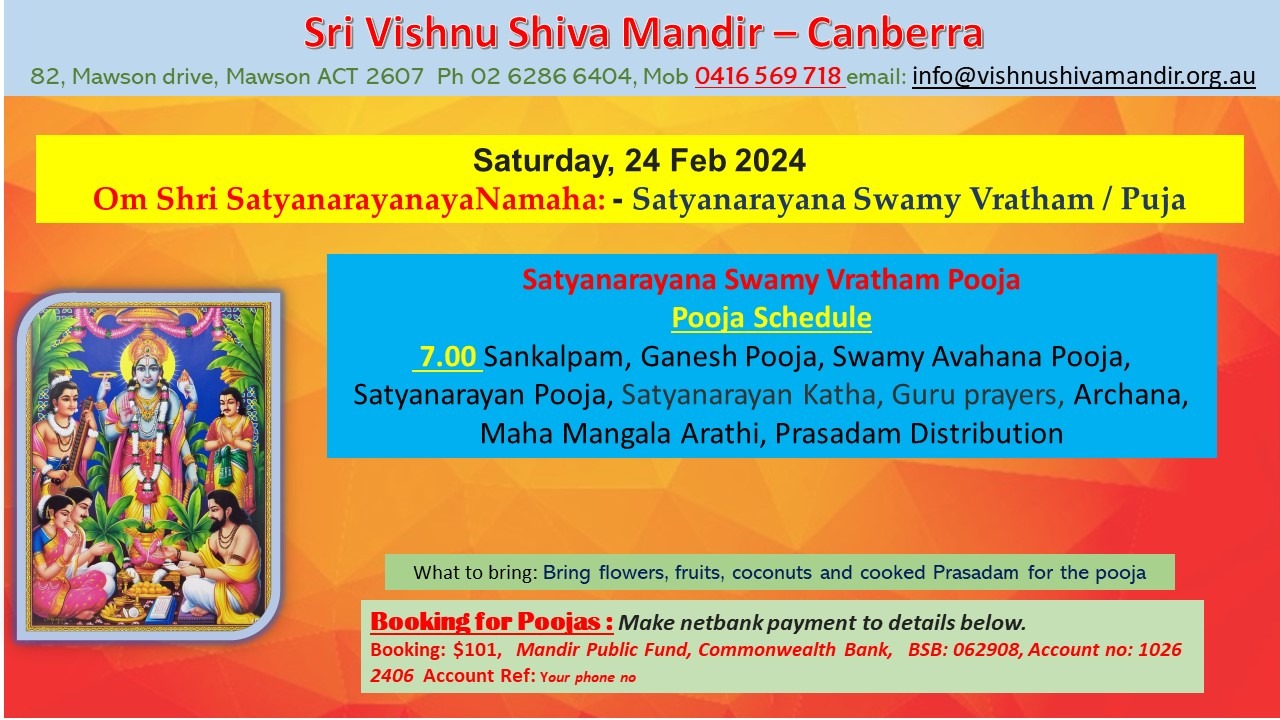 Satyanarayana Swamy Vratham / Pooja 24 Feb
