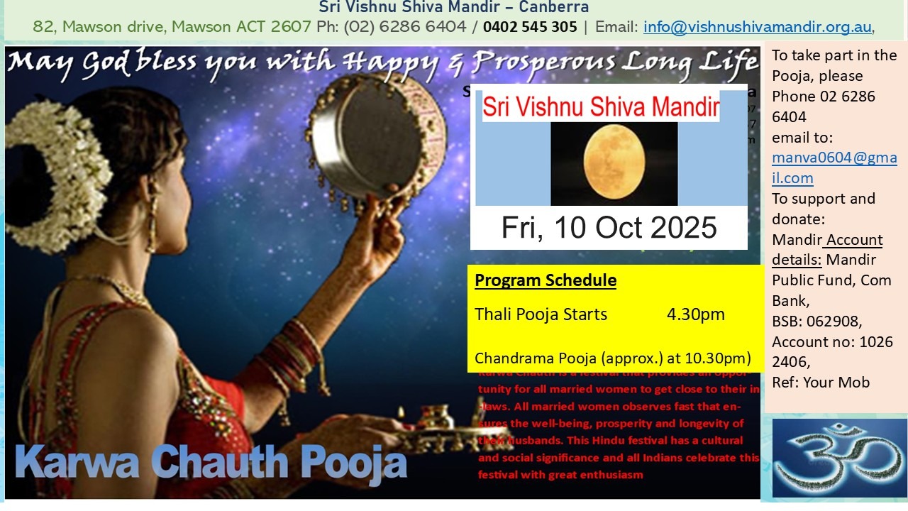 Karwa Chauth Pooja on 10 Oct
