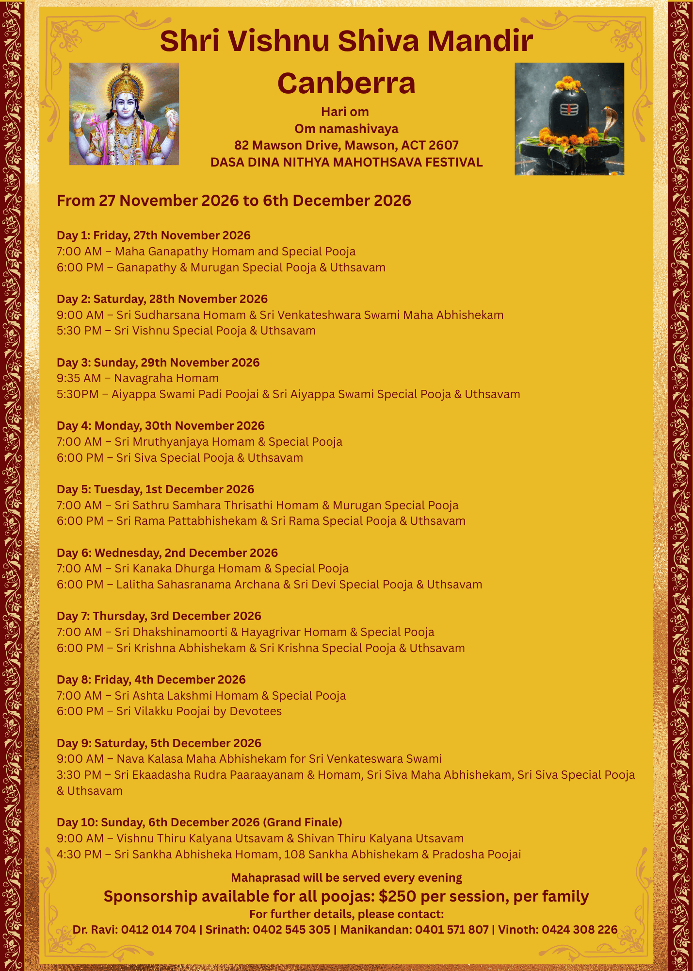 DASA DINA NITHYA MAHOTHSAVA FESTIVAL