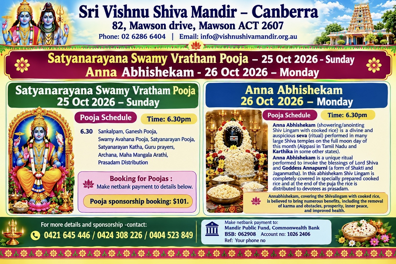 Satyanarayana Swamy Vratham Pooja and Anna Abhishekam